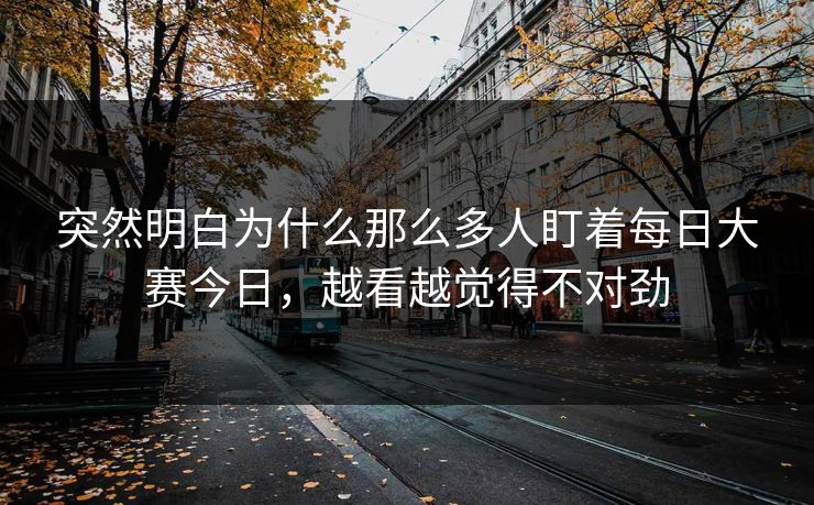 突然明白为什么那么多人盯着每日大赛今日，越看越觉得不对劲