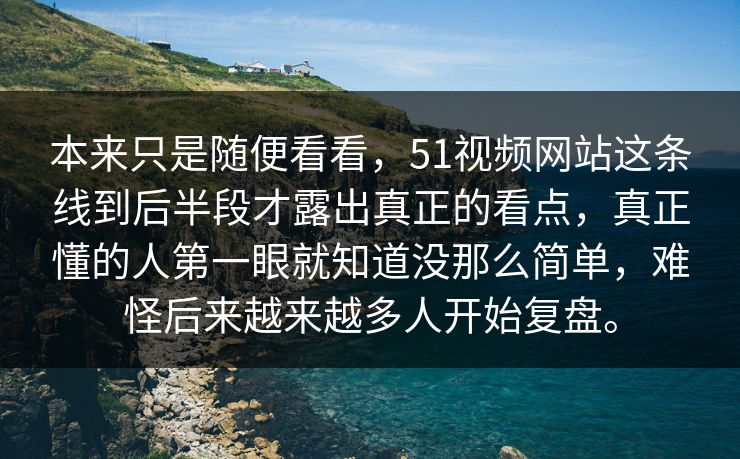 本来只是随便看看，51视频网站这条线到后半段才露出真正的看点，真正懂的人第一眼就知道没那么简单，难怪后来越来越多人开始复盘。